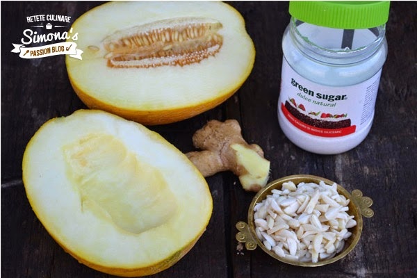 Inghetata raw cu pepene galben, migdale si ghimbir