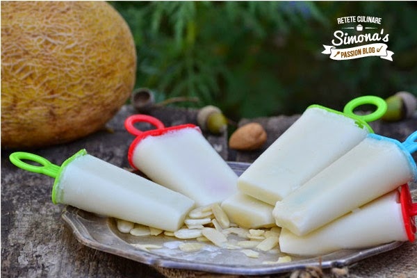 Inghetata raw cu pepene galben, migdale si ghimbir