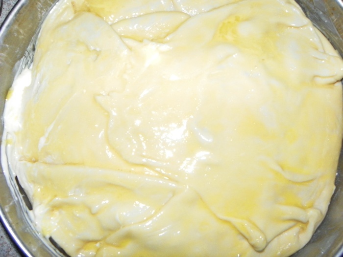 Placinta cu branza dulce si coaja de portocala confiata