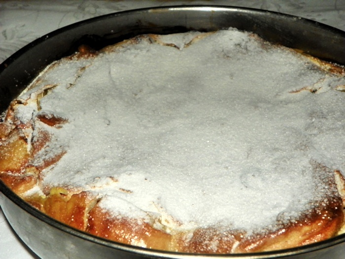 Placinta cu branza dulce si coaja de portocala confiata