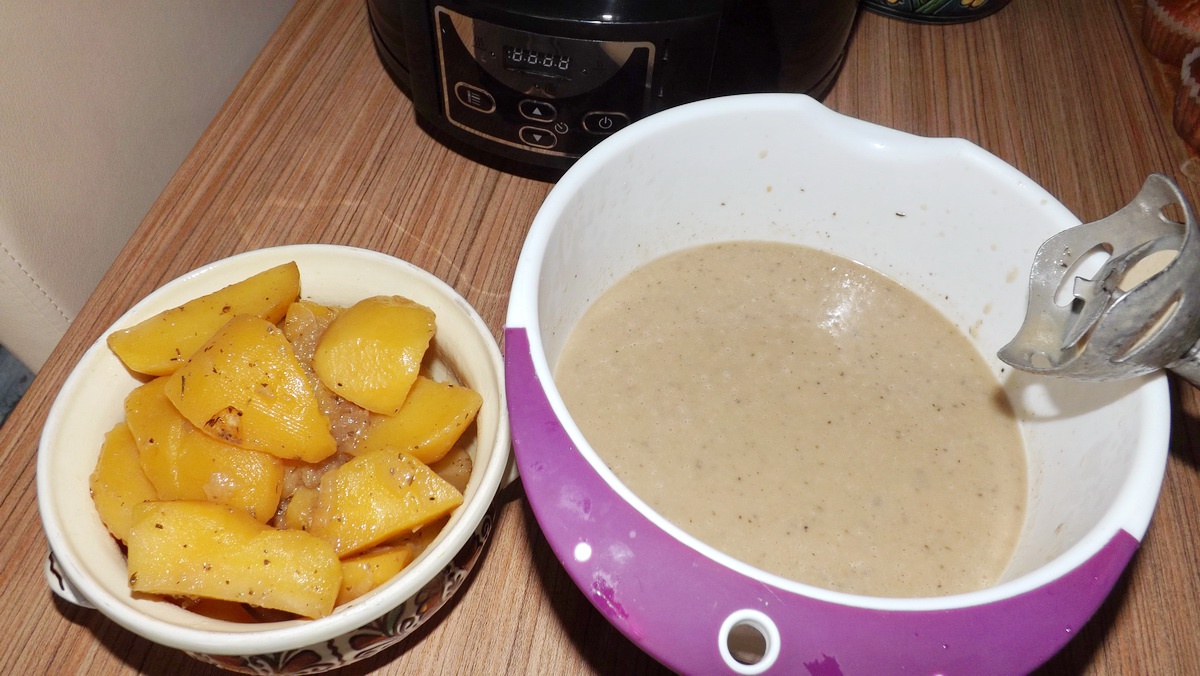 Piept de rata cu cartofi in sos de mere la Crock Pot