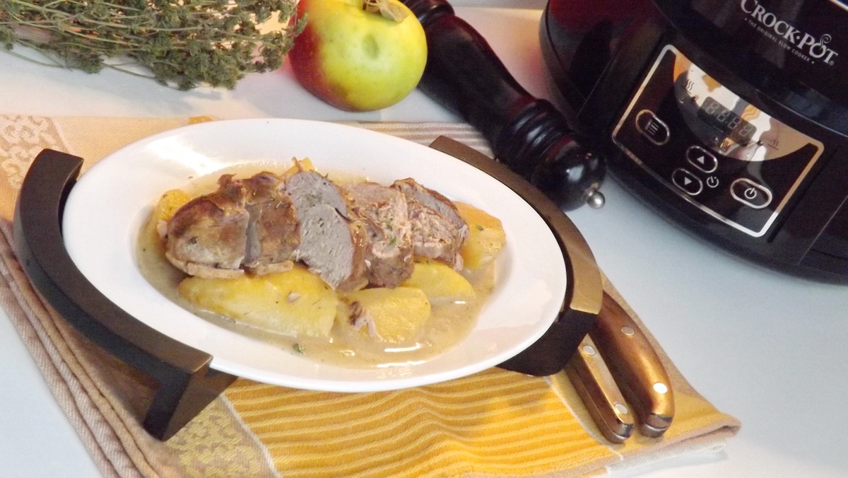Piept de rata cu cartofi in sos de mere la Crock Pot