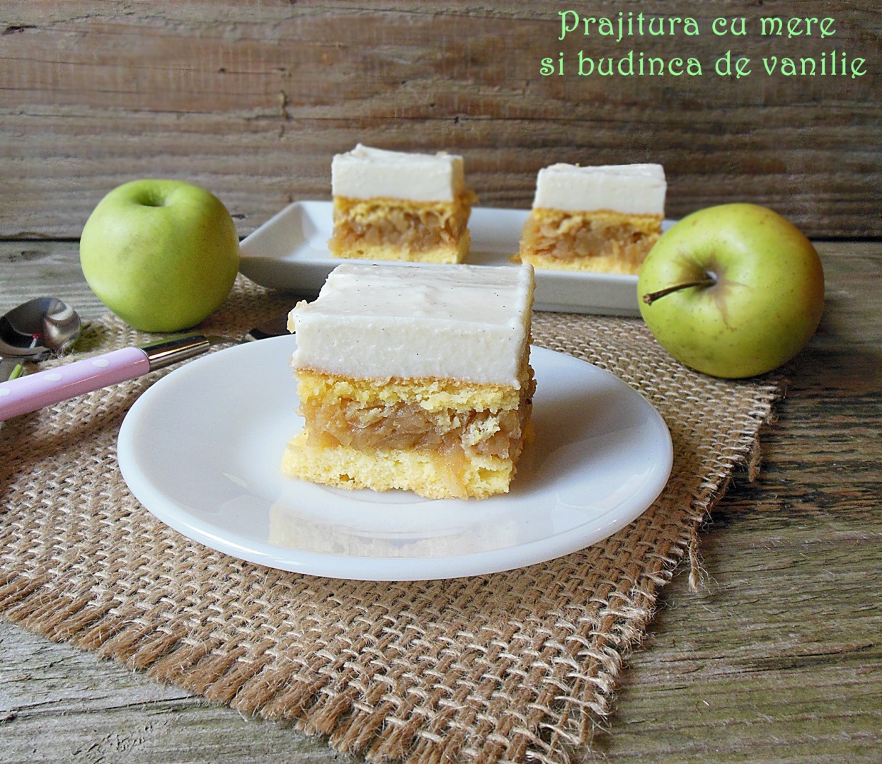 Prajitura cu mere si budinca de vanilie