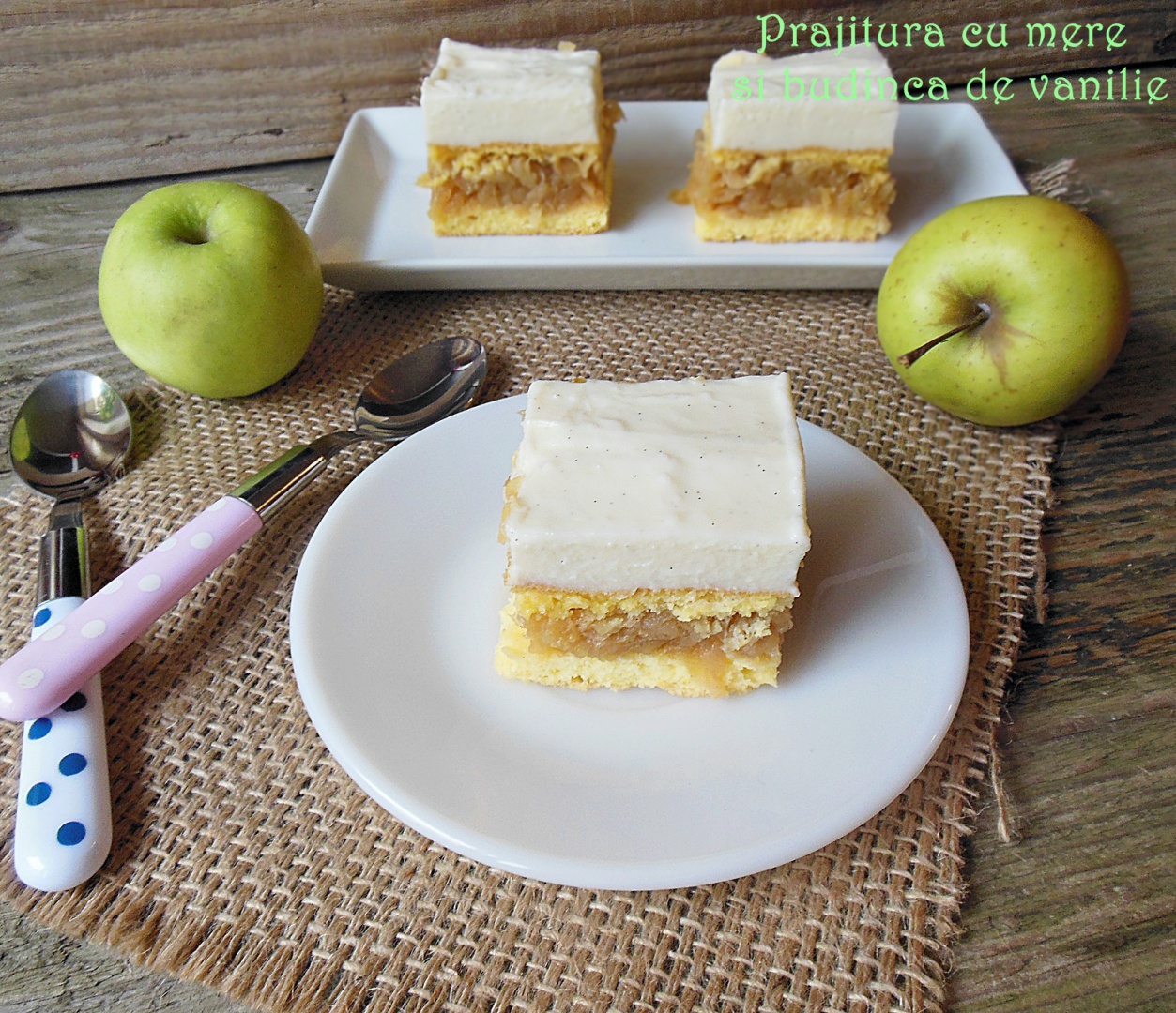 Prajitura cu mere si budinca de vanilie
