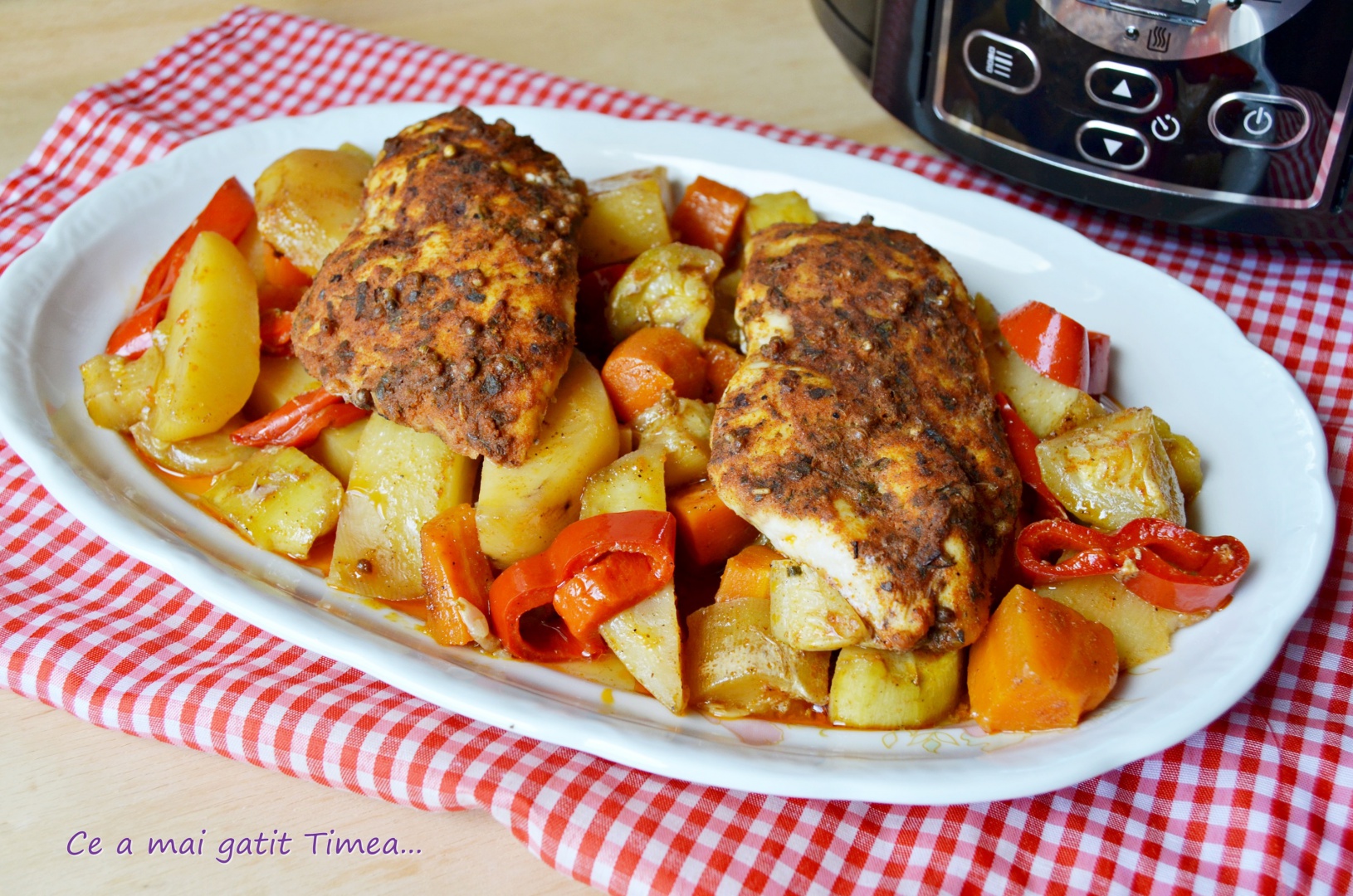 Piept de pui cu legume la Crock Pot