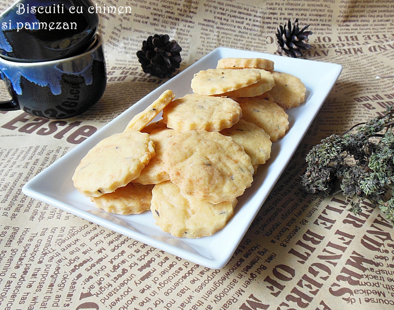 Biscuiti cu chimen si parmezan
