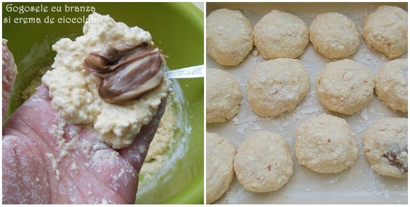 Gogosele cu branza si crema de ciocolata