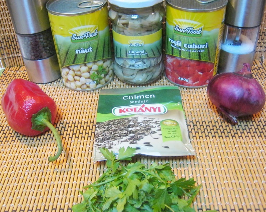 Tocanita de naut cu ciuperci rosii si galuste bavareze