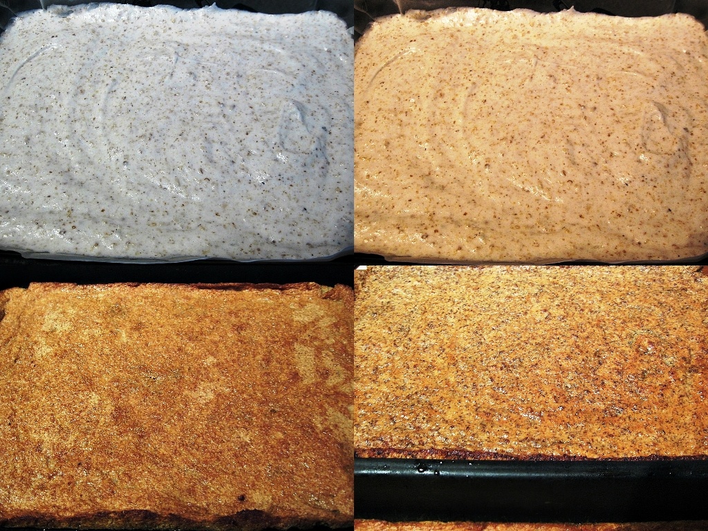 Prajitura cu blat de albusuri, biscuiti si crema de galbenusuri