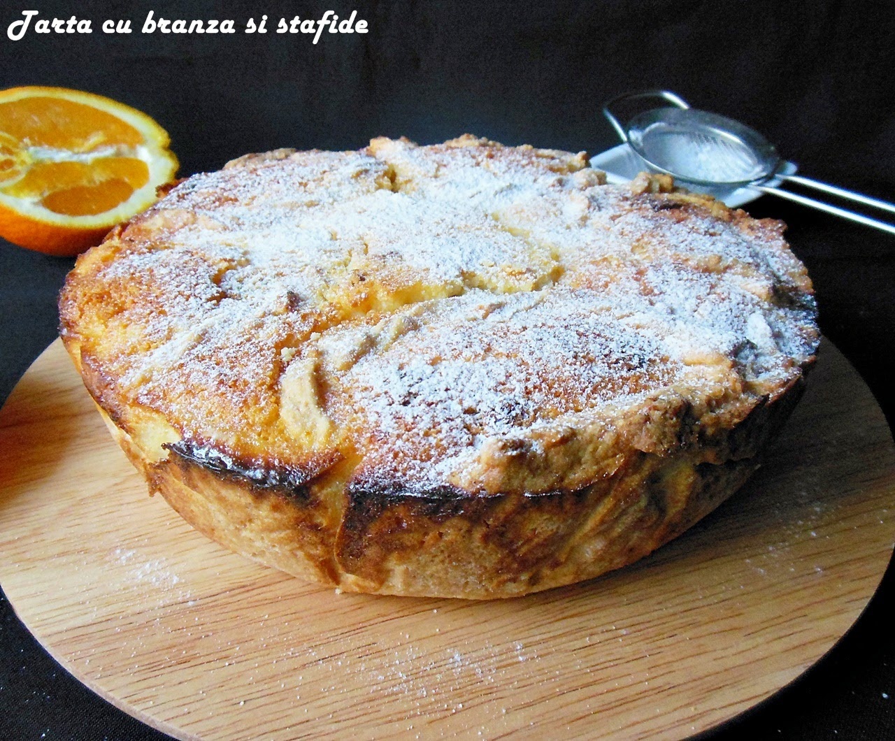 Tarta cu branza si stafide