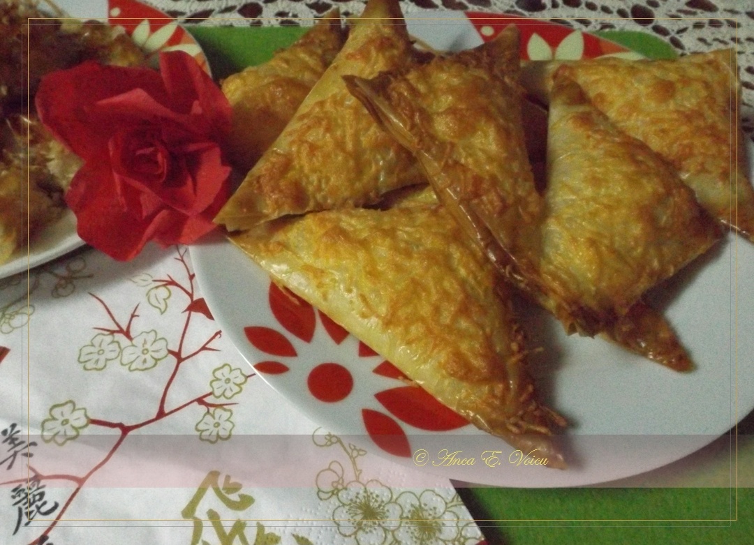 Triunghiuri cu foietaj-foi si branza