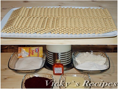 Tort de biscuiti cu crema de ciocolata