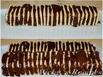 Tort de biscuiti cu crema de ciocolata