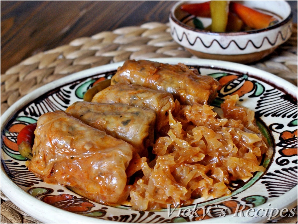 Sarmale de post cu ciuperci și orez