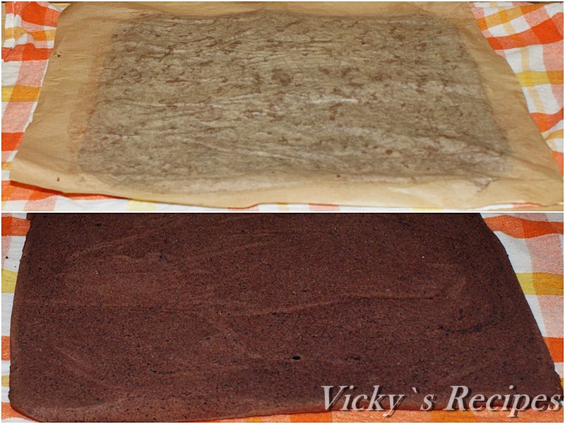 Rulada cu ciocolata si visine din dulceata, proaspete sau congelate