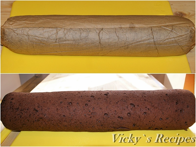 Rulada cu ciocolata si visine din dulceata, proaspete sau congelate