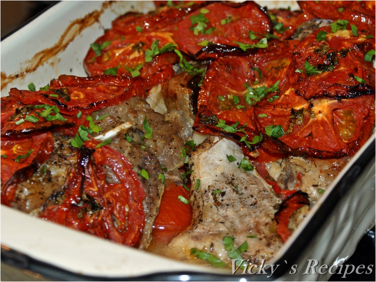 Peste (somn) la cuptor pe pat de legume