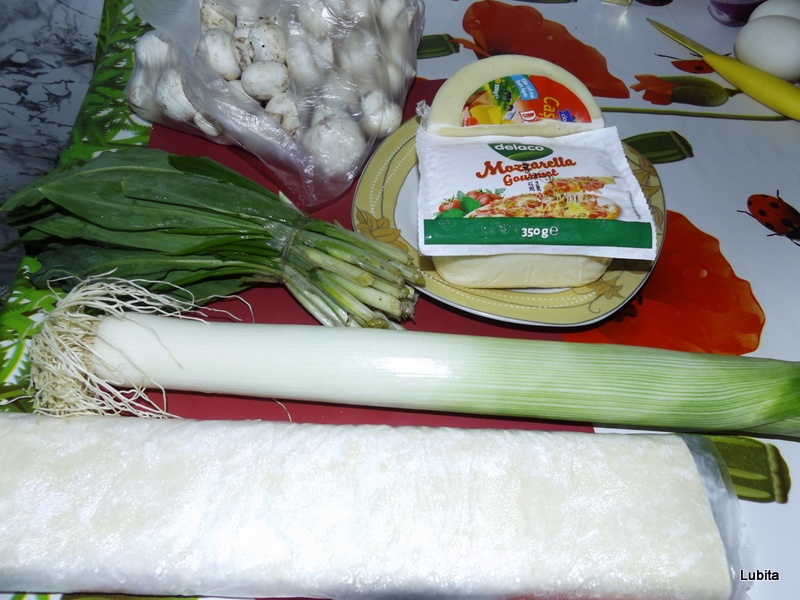 Tarta cu praz leurda si ciuperci