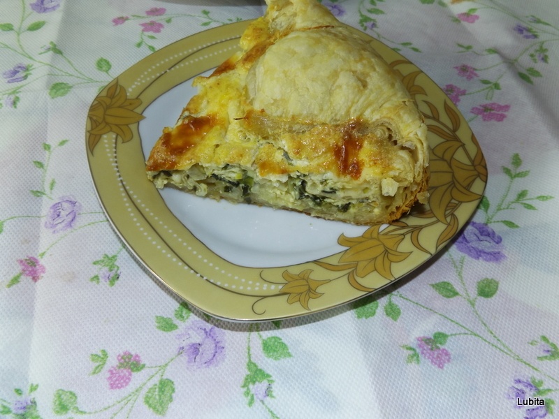 Tarta cu praz leurda si ciuperci