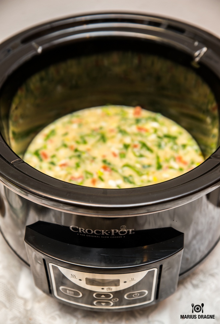 Frittata cu spanac la slow cooker Crock-Pot