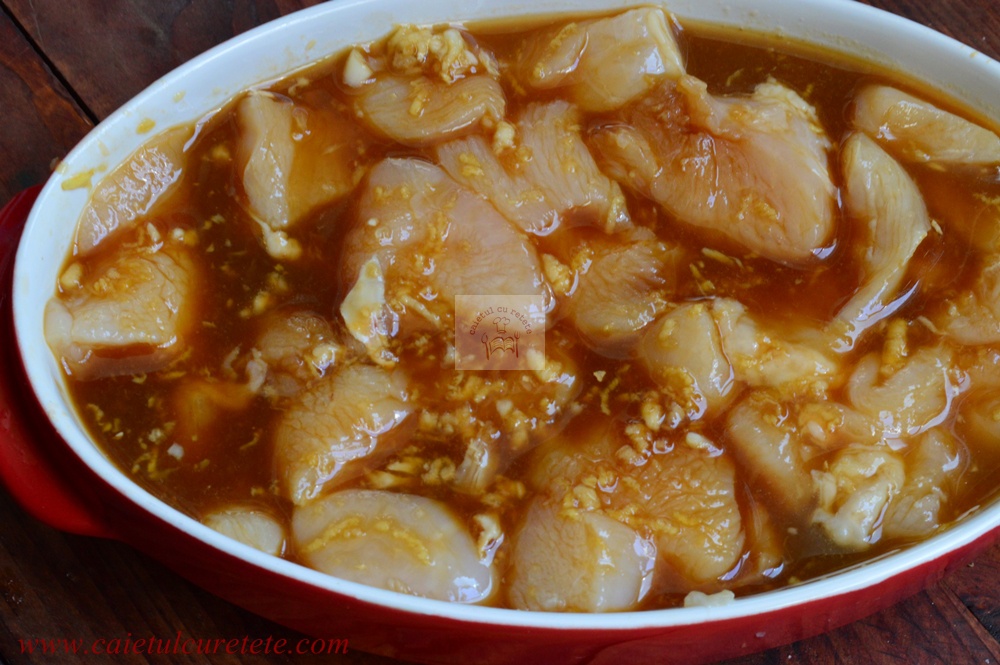 Pui asiatic cu portocale la slow cooker Crock Pot