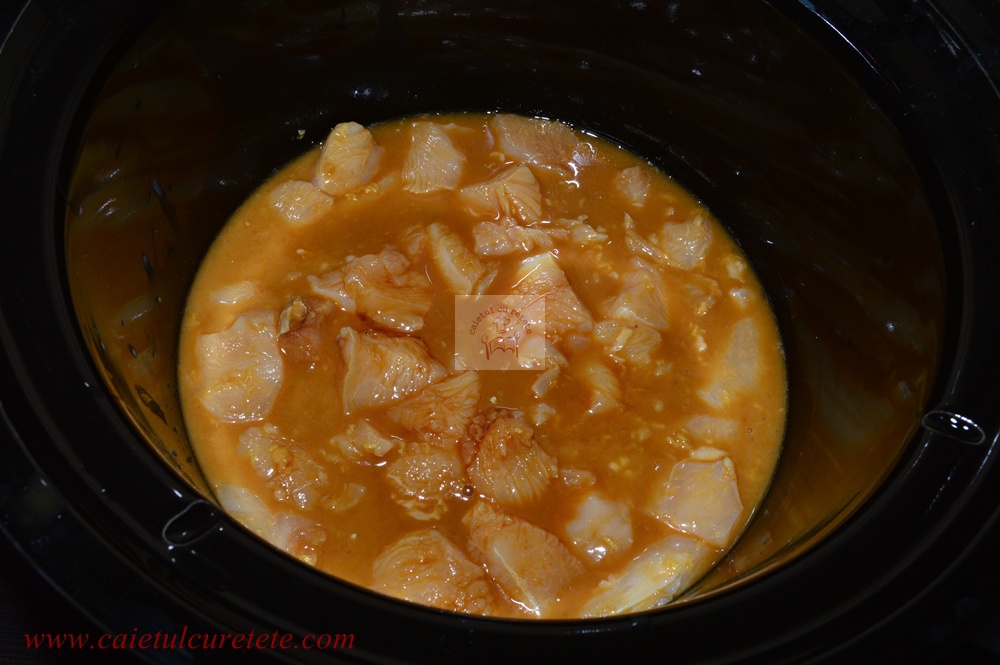 Pui asiatic cu portocale la slow cooker Crock Pot
