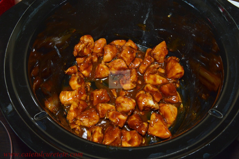 Pui asiatic cu portocale la slow cooker Crock Pot