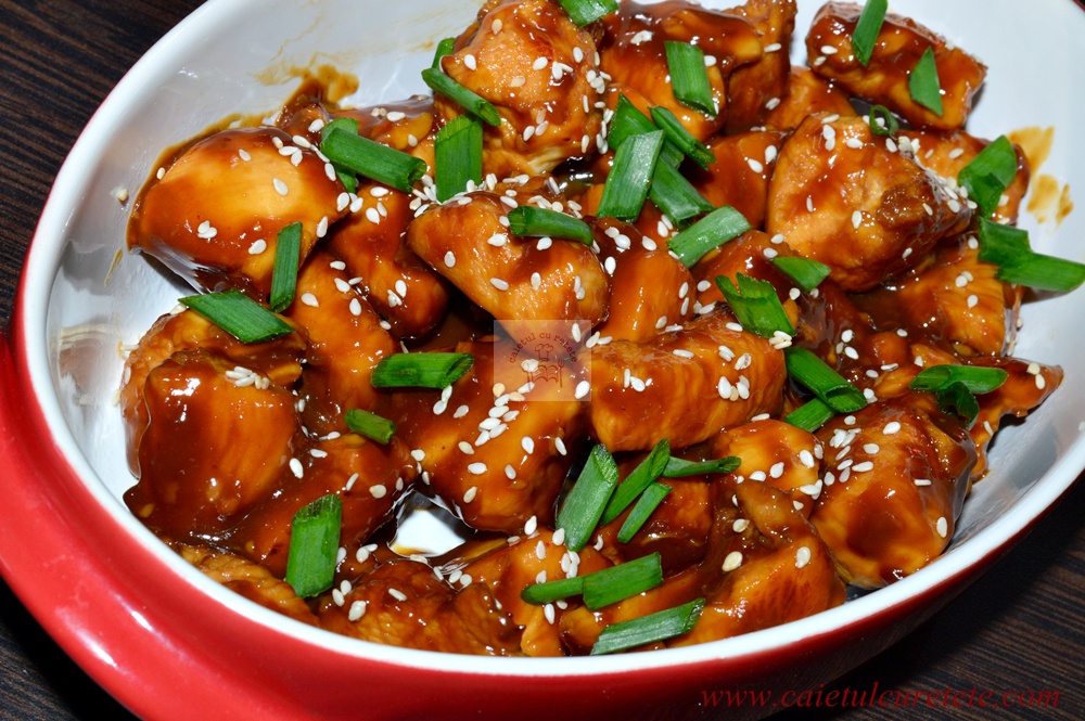 Pui asiatic cu portocale la slow cooker Crock Pot