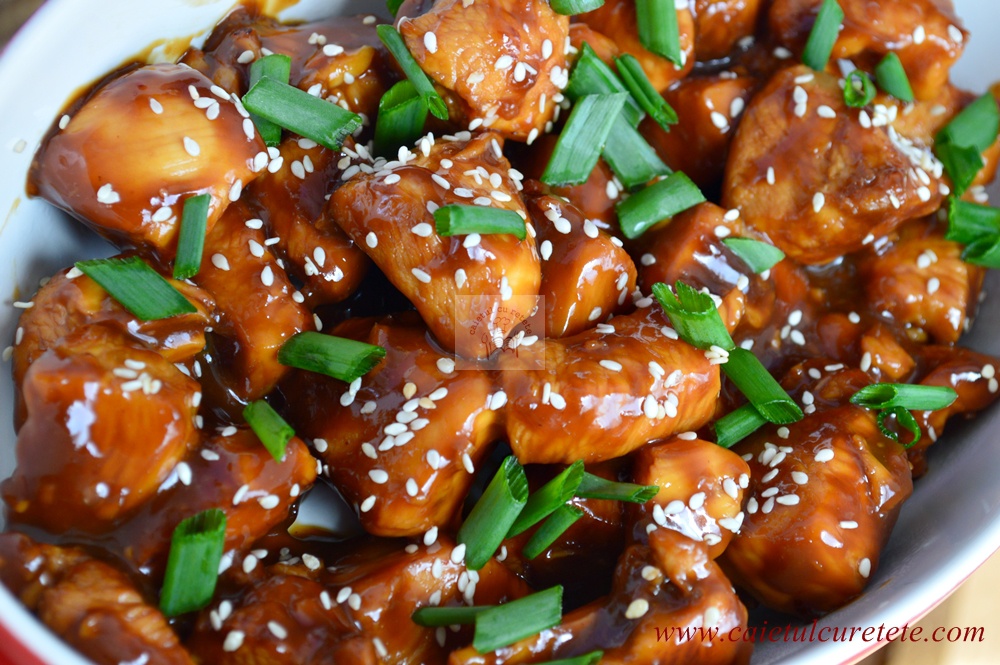 Pui asiatic cu portocale la slow cooker Crock Pot