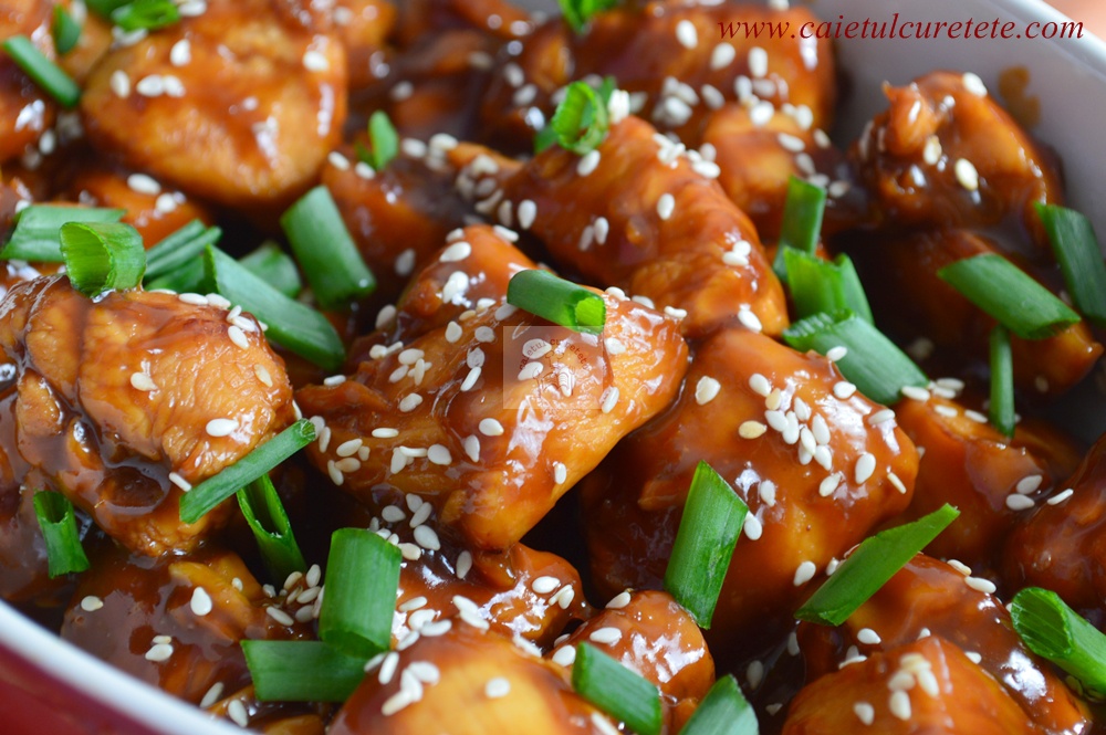 Pui asiatic cu portocale la slow cooker Crock Pot