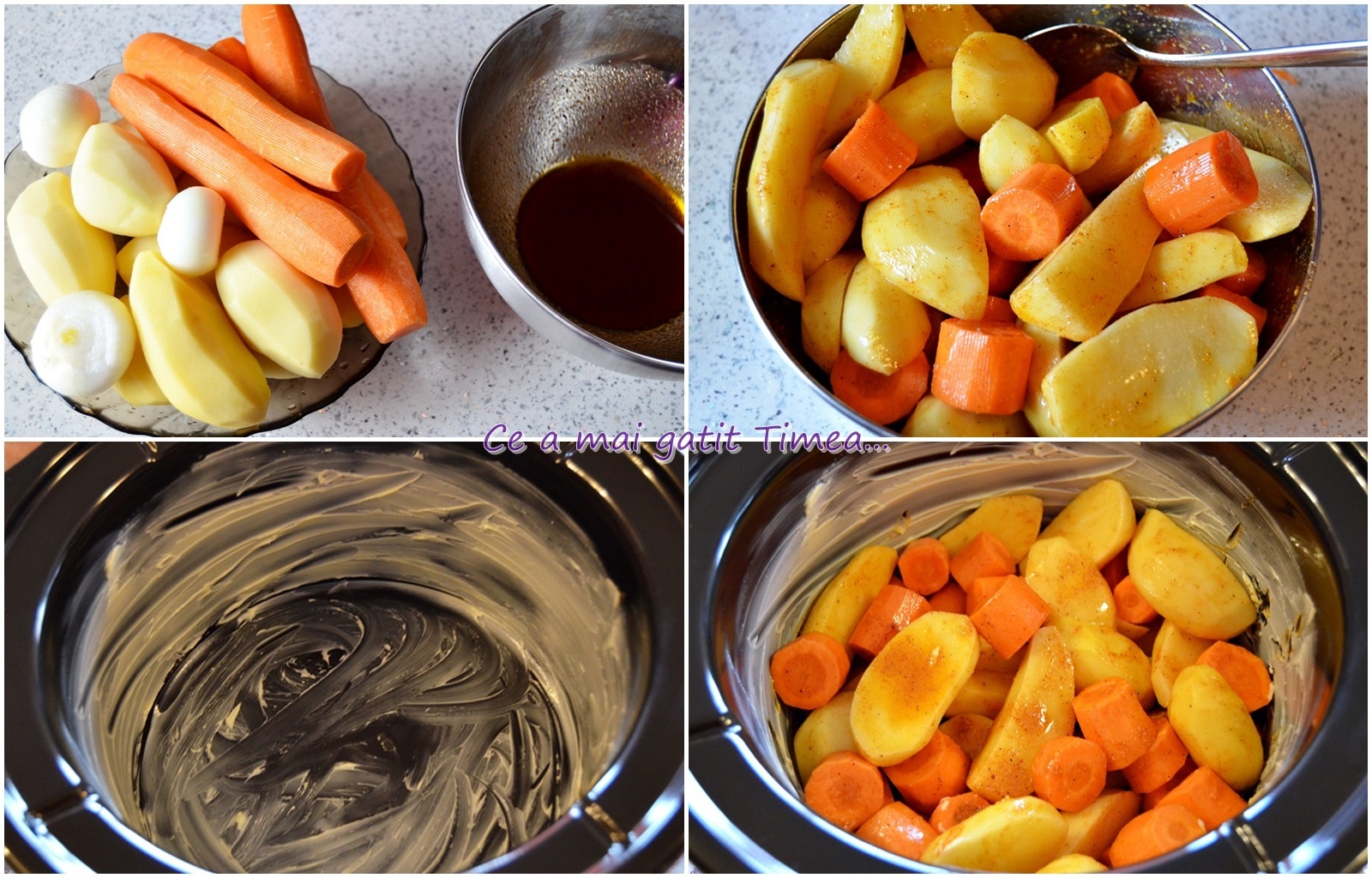 Rulada de porc cu mazare pe pat de legume, la slow cooker Crock Pot