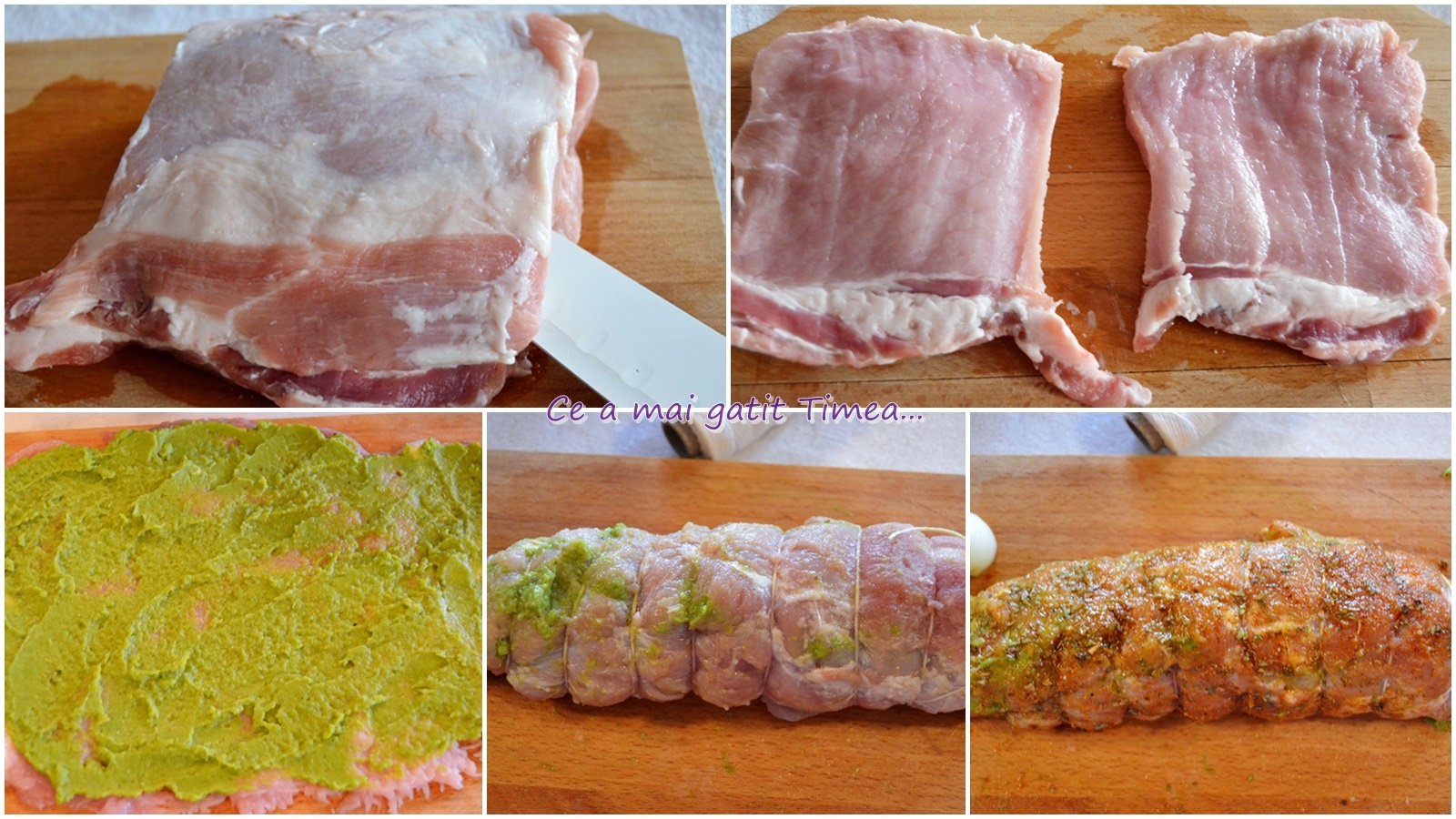 Rulada de porc cu mazare pe pat de legume, la slow cooker Crock Pot