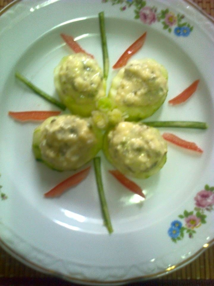 Icre din mei cu maioneza din lapte de soia