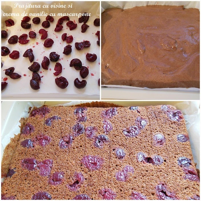 Prajitura cu visine si crema de vanilie cu mascarpone