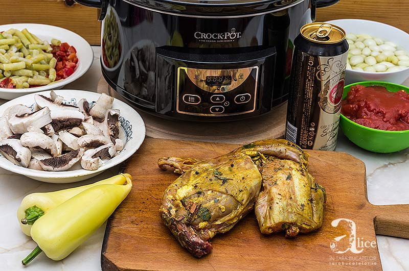Tocanita de iepure cu arpagic la slow cooker Crock Pot