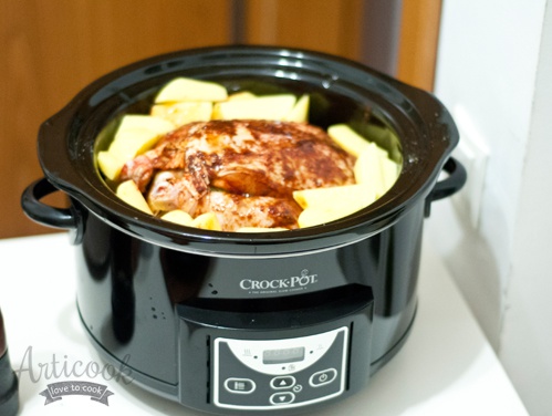Pui intreg la slow cooker Crock Pot
