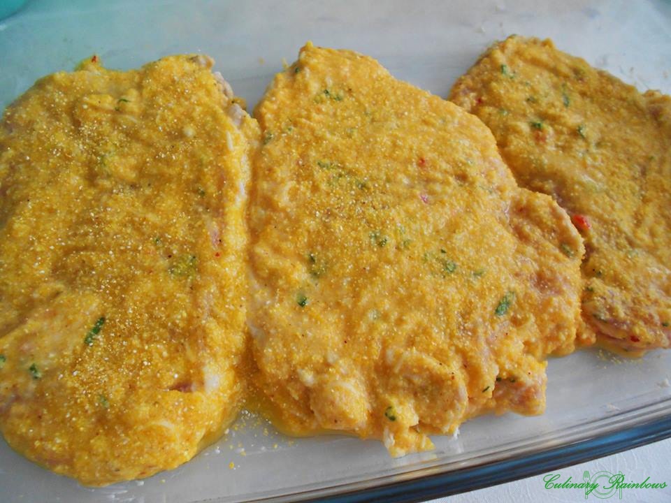 Snitel de porc in crusta de malai