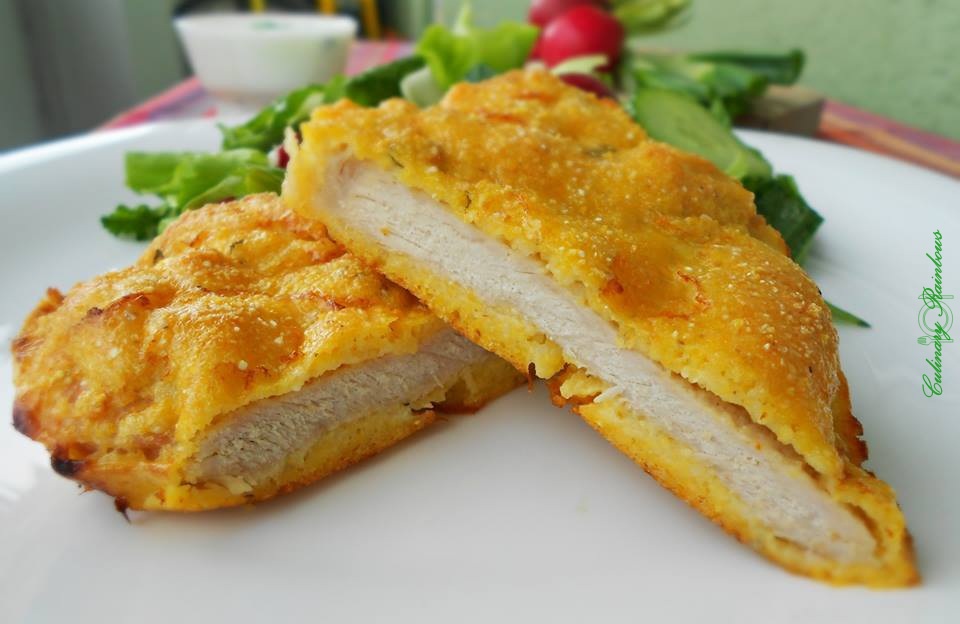 Snitel de porc in crusta de malai