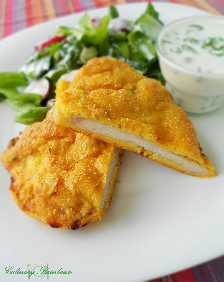 Snitel de porc in crusta de malai