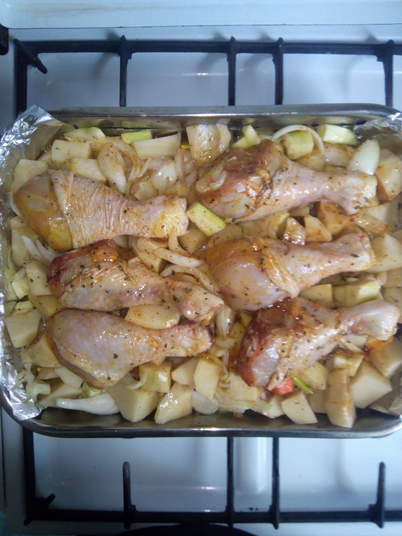 Pui cu legume la cuptor