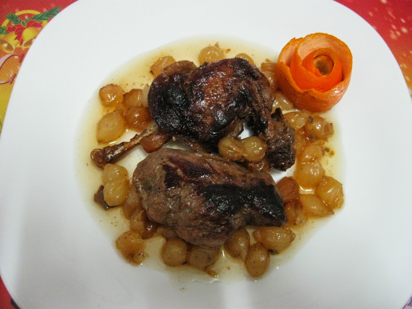 Friptura de rata cu sos de portocale si arpagic