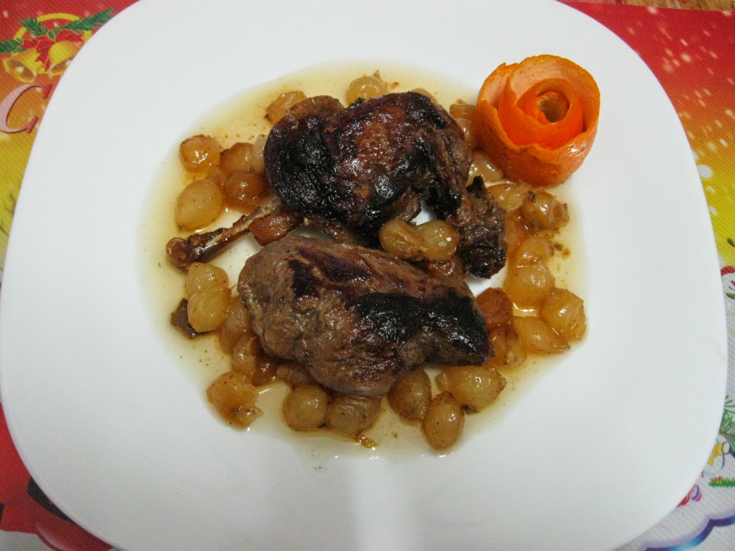 Friptura de rata cu sos de portocale si arpagic