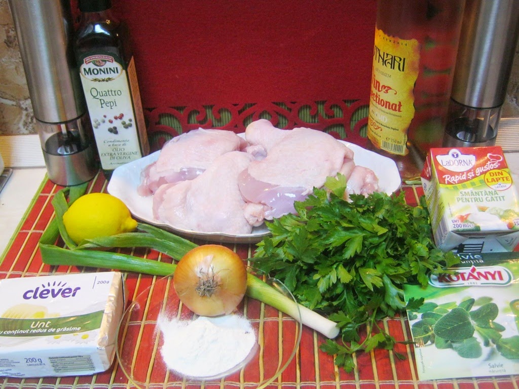 Fricasse de pui cu salvie si cus-cus