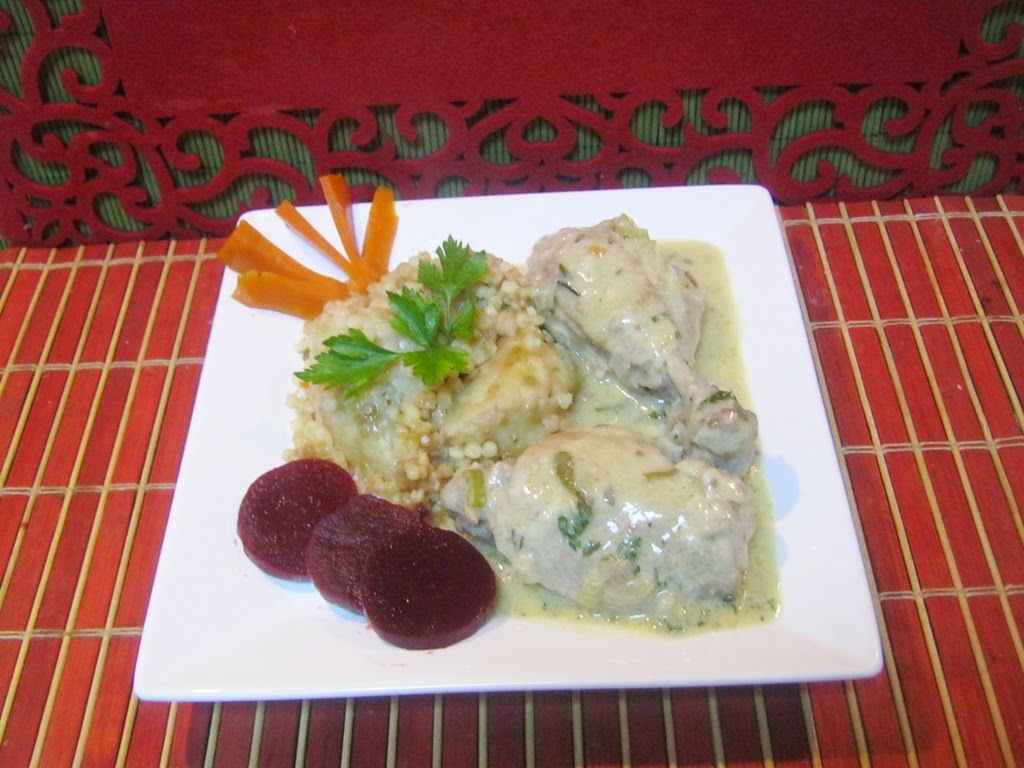 Fricasse de pui cu salvie si cus-cus