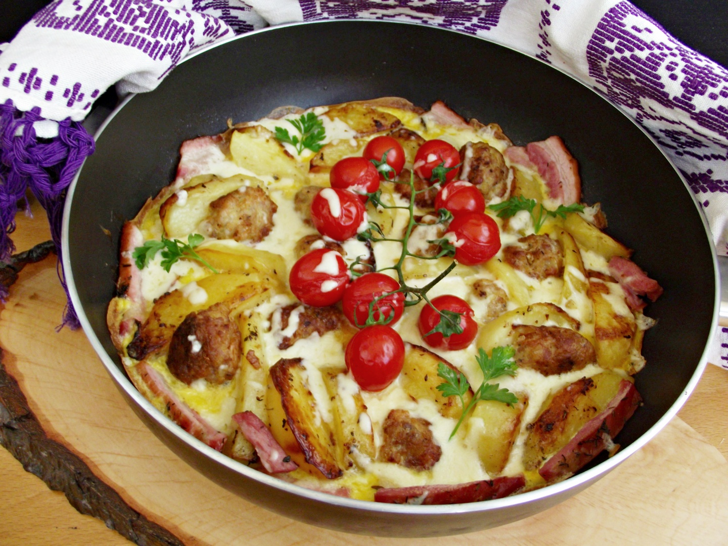 Omleta la cuptor, cu cartofi