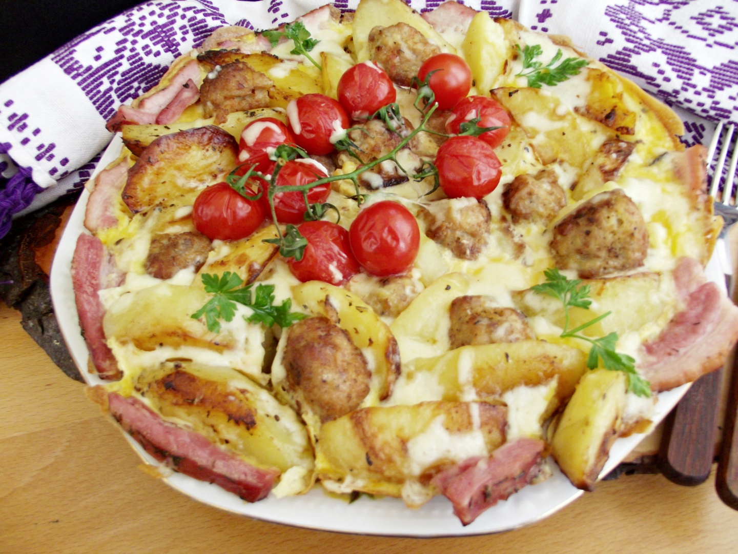 Omleta la cuptor, cu cartofi