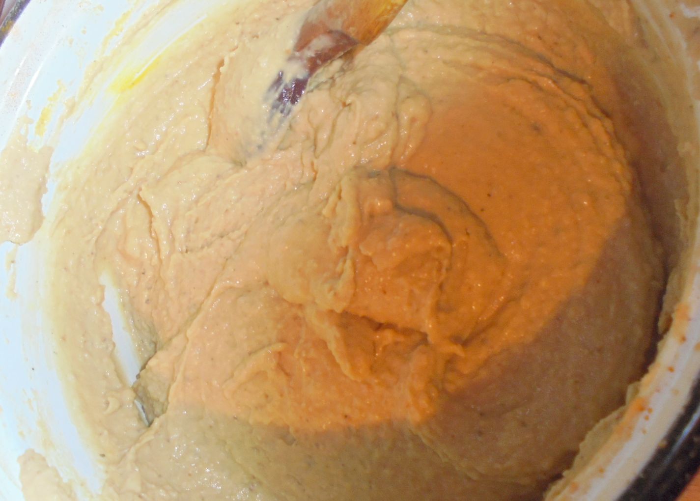 Piure din fasole boabe alba si linte rosie