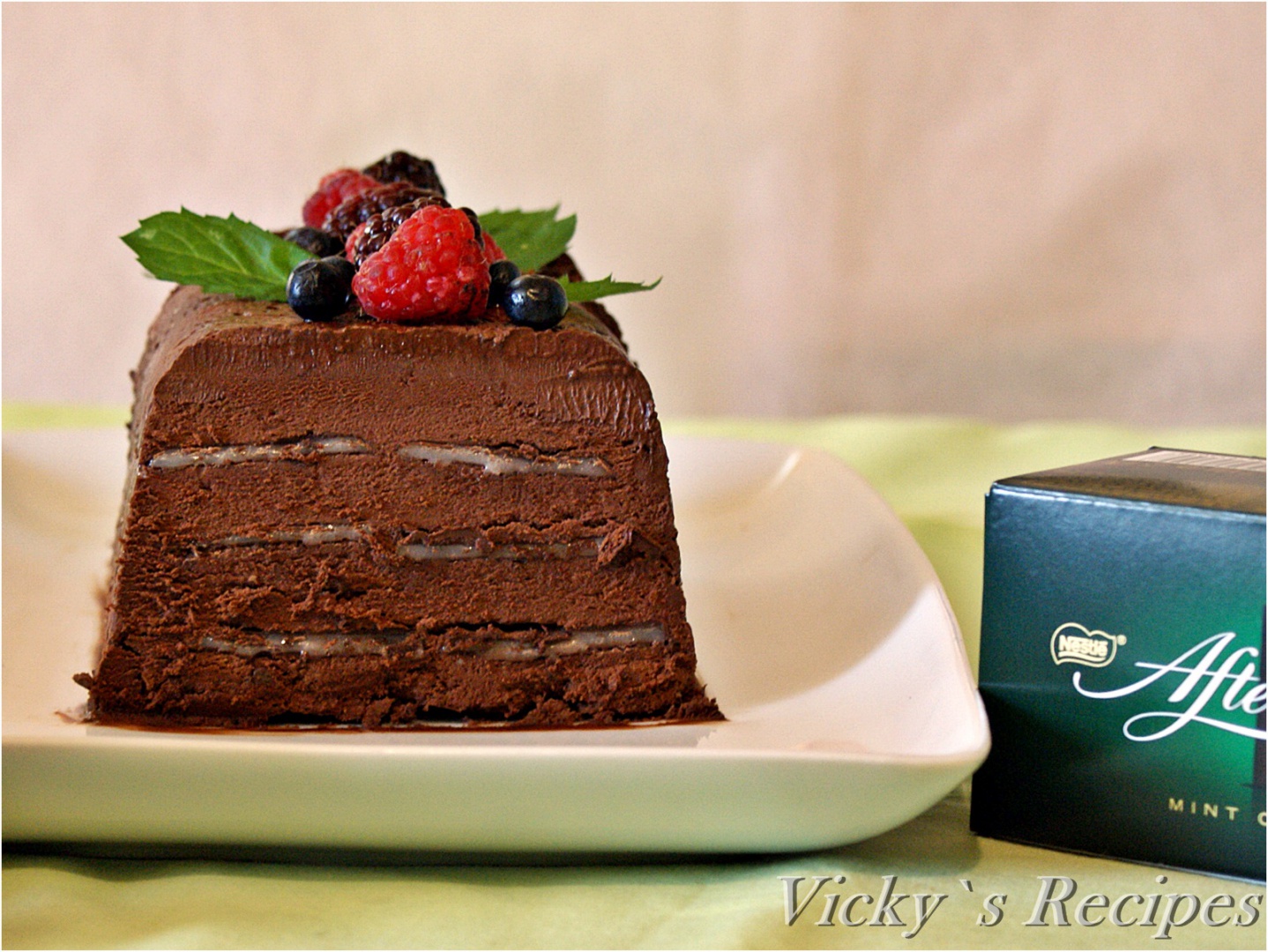 Marquise de ciocolată cu mentă