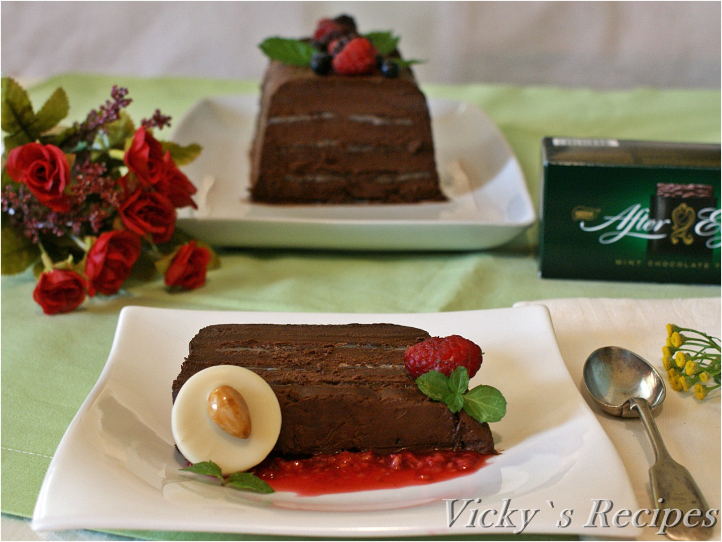 Marquise de ciocolată cu mentă