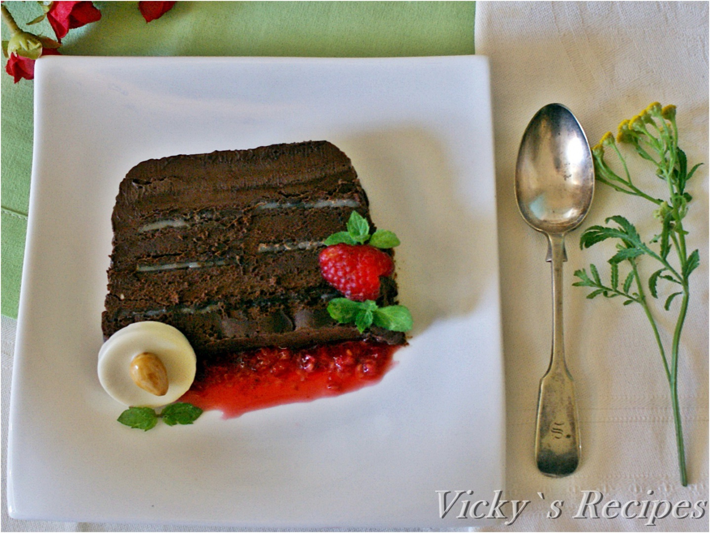 Marquise de ciocolată cu mentă